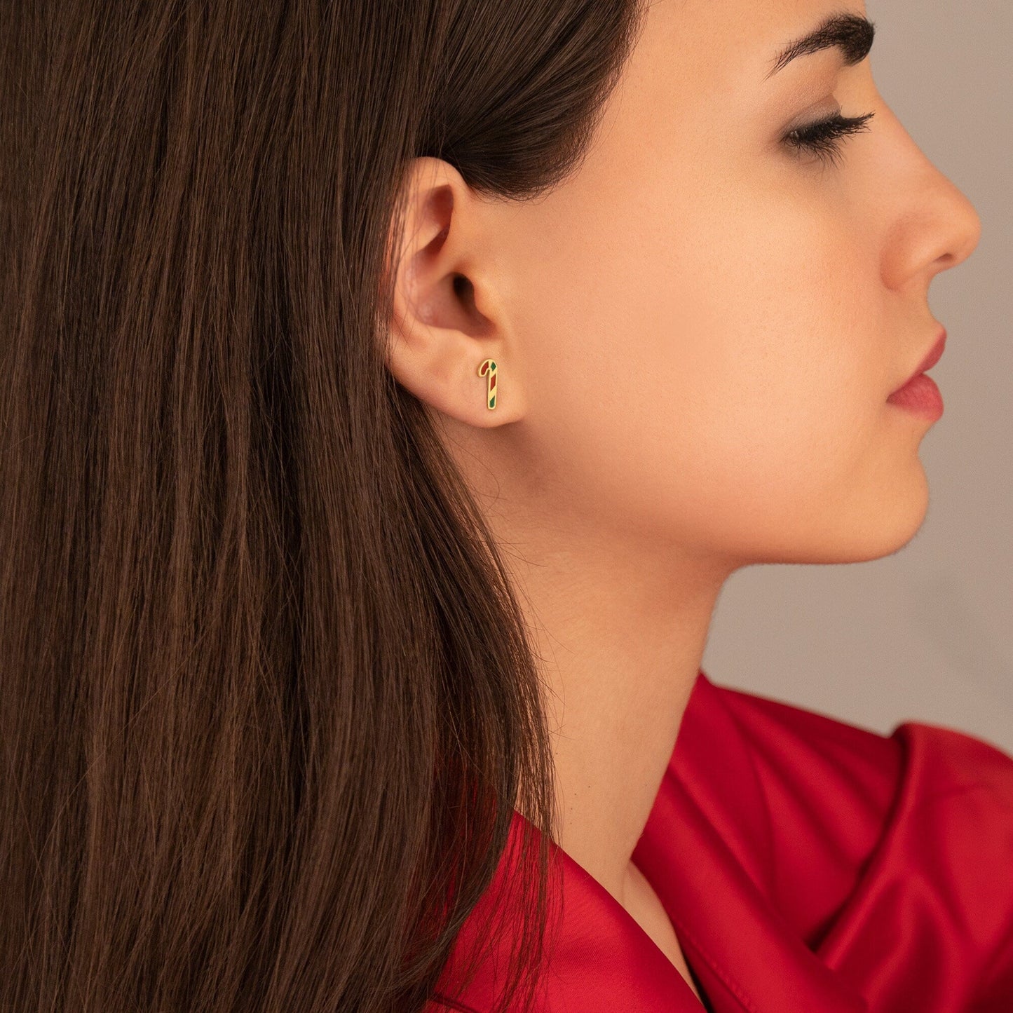 925 Sterling Silver Candy Cane Earrings