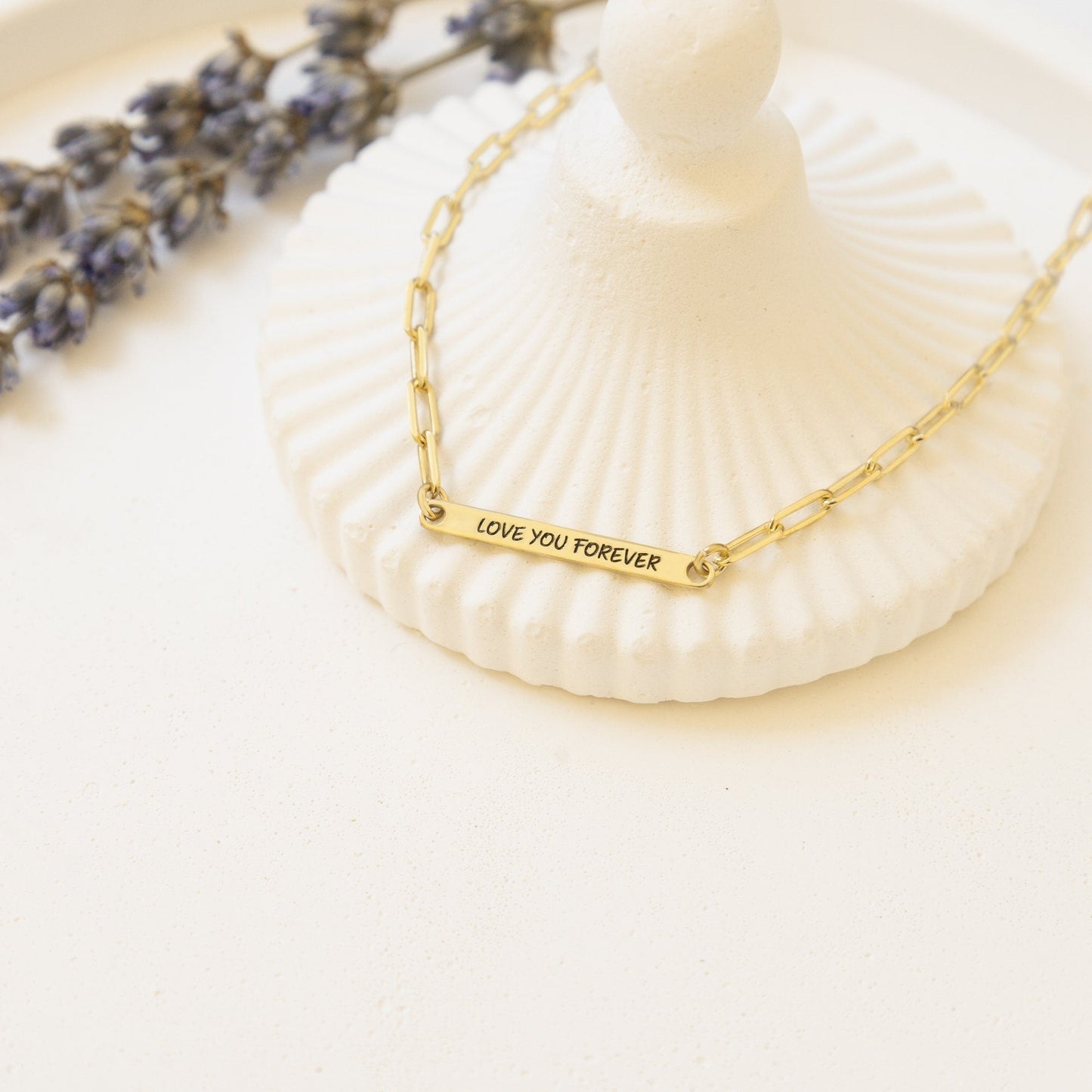 Choker Tag Necklace | Custom Mini Name Bar Necklace | Gift for Her | Dainty Paperclip Chain Charm Dog Tag Necklace | Mother's Day Gift