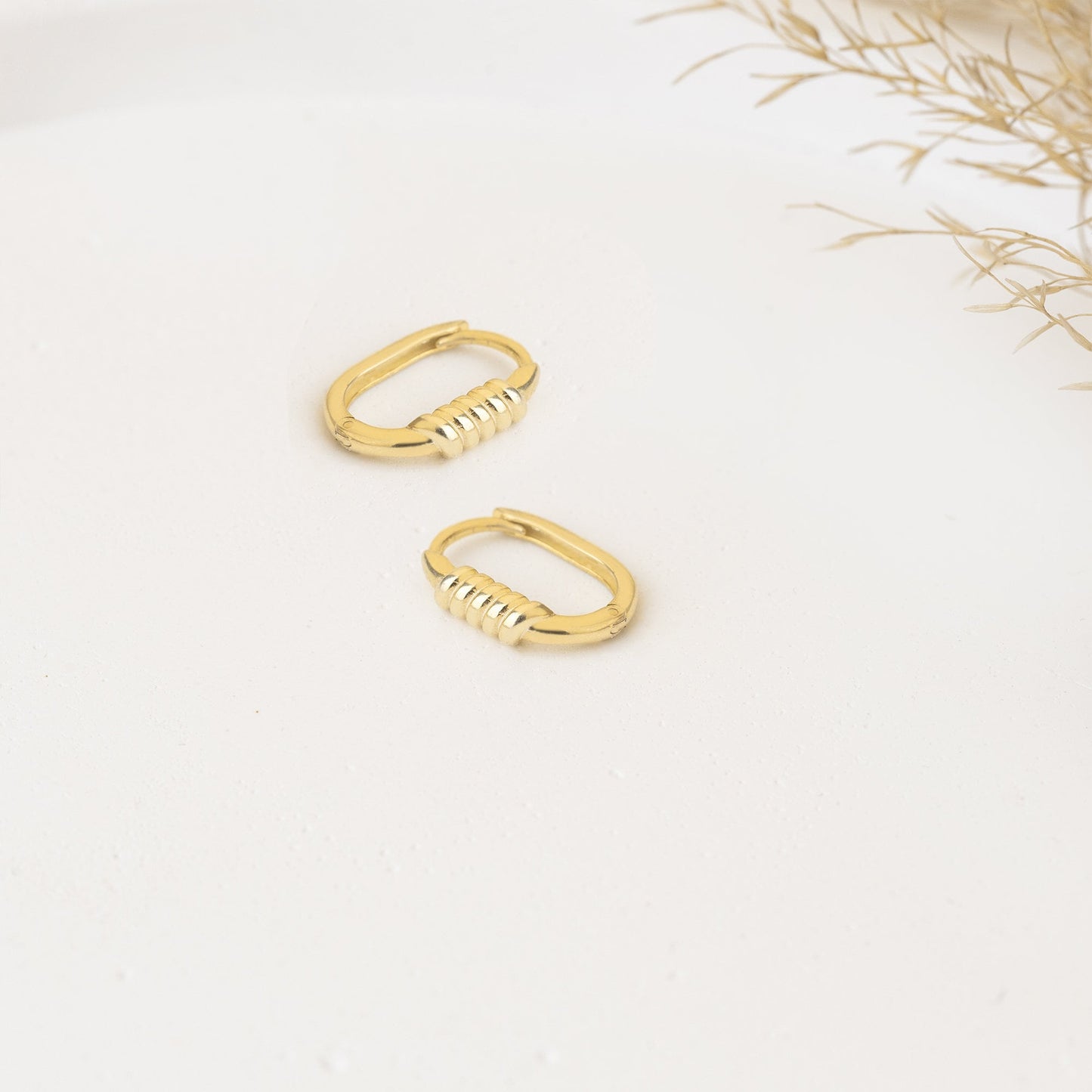 925 Sterling Silver Twisted Rectangular Hoop Earrings