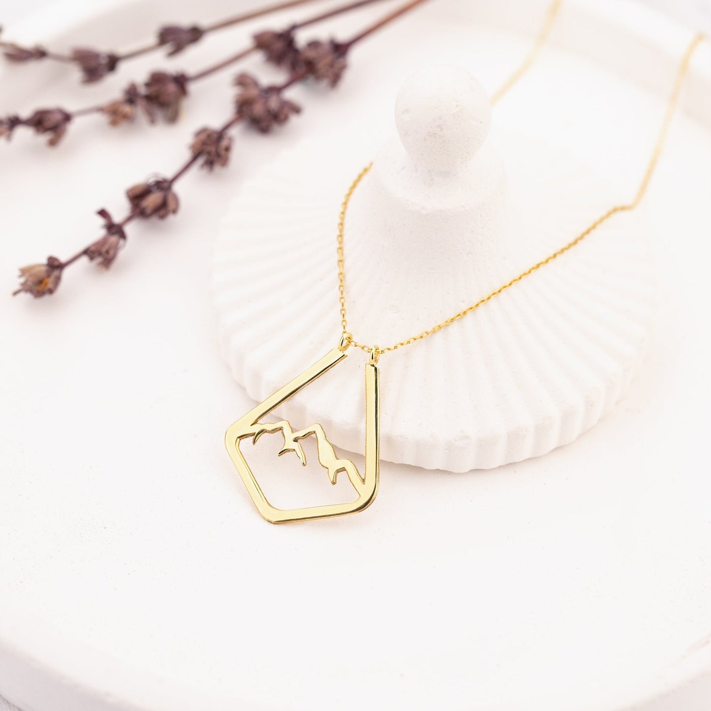 Ring Holder Necklace 14k Gold Mountain