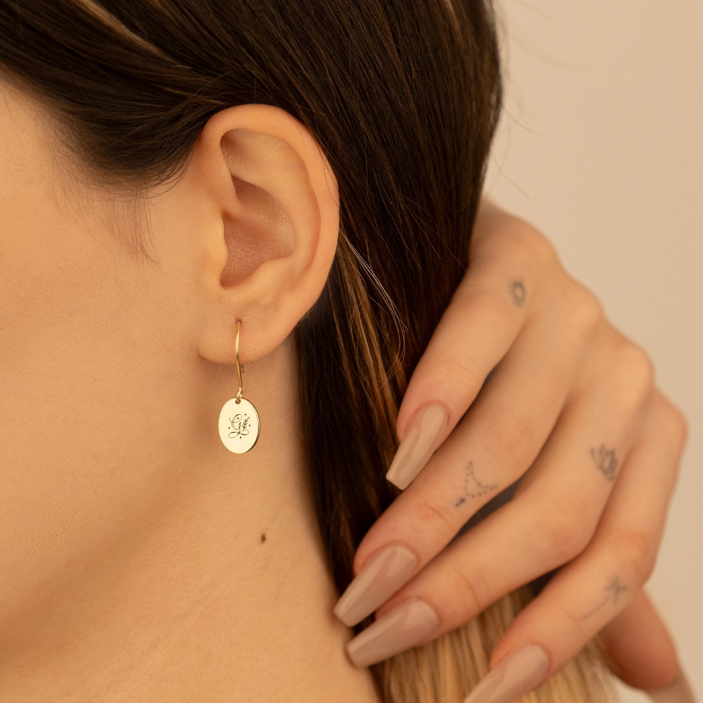 925 Sterling Silver Dangle Letter Earrings