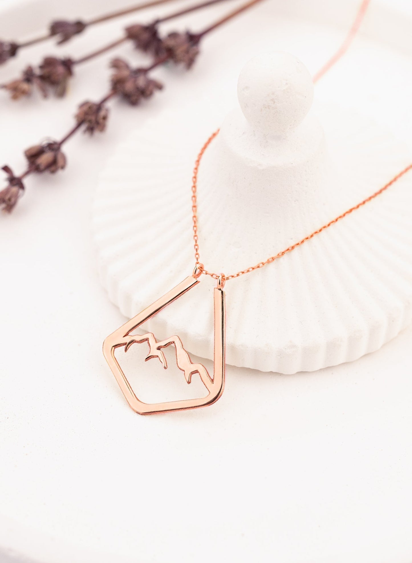 Ring Holder Necklace 14k Gold Mountain