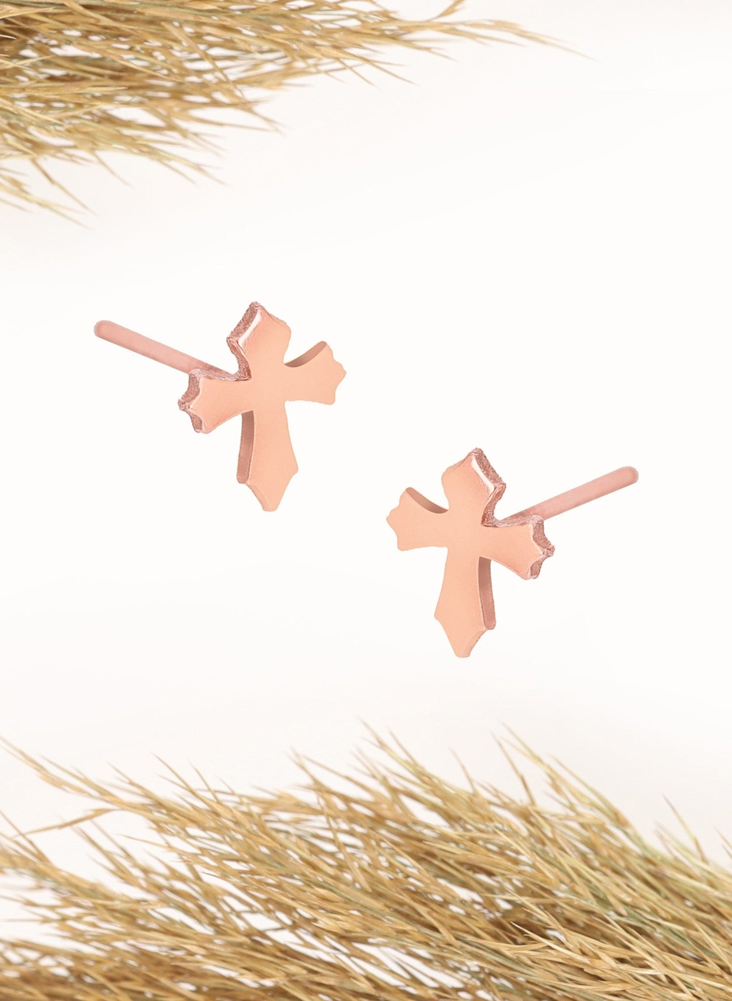 925 Sterling Silver Tiny Cross Earrings