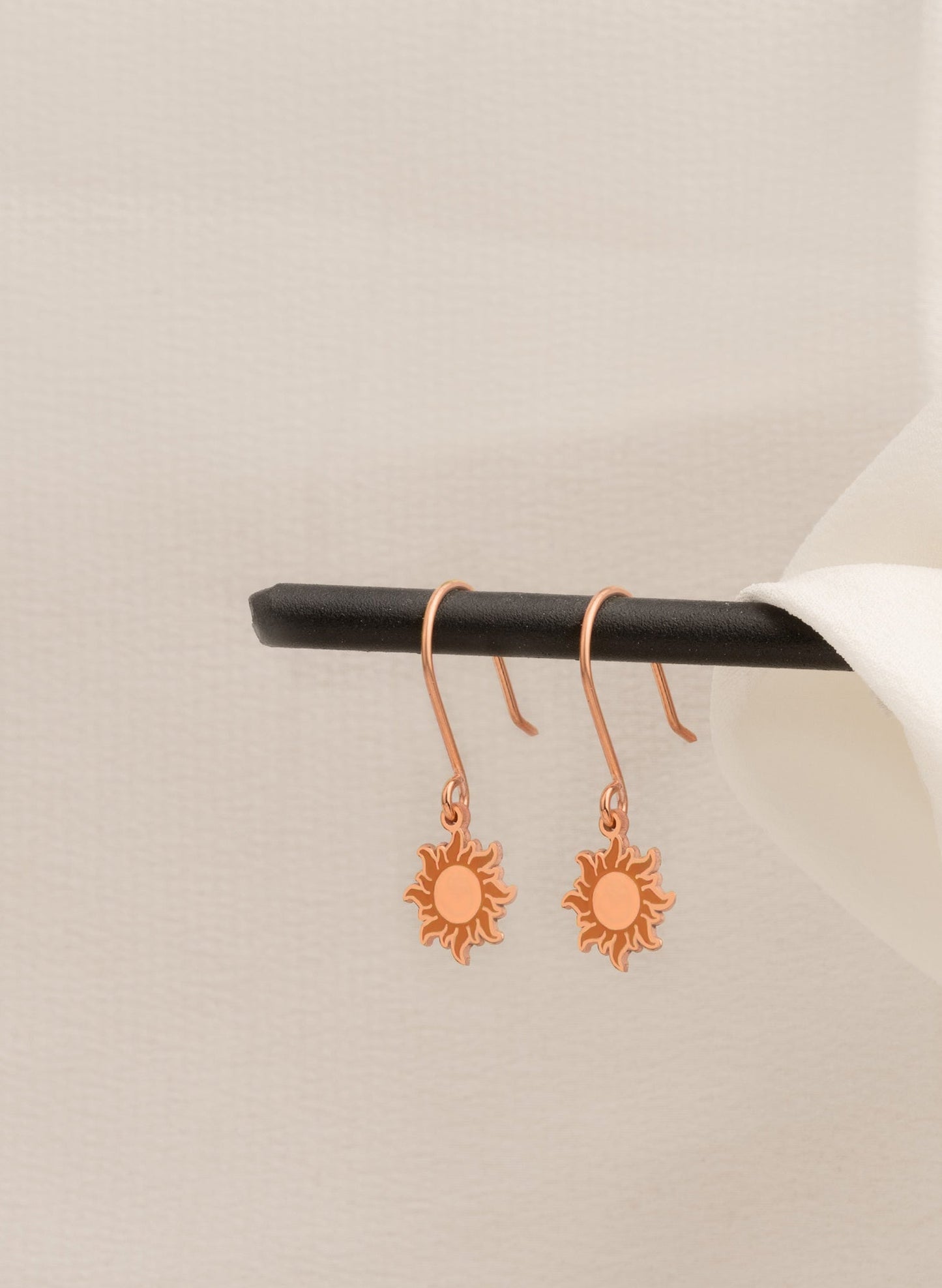 925 Sterling Silver Red Sun Earrings