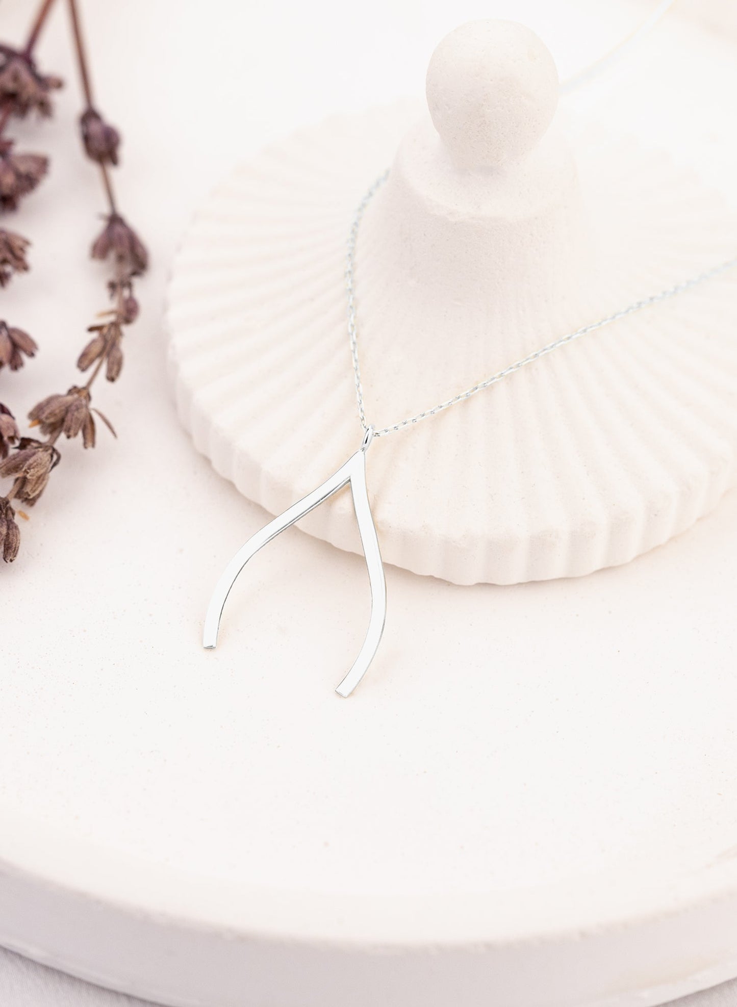 Ring Holder Necklace Gold Wishbone