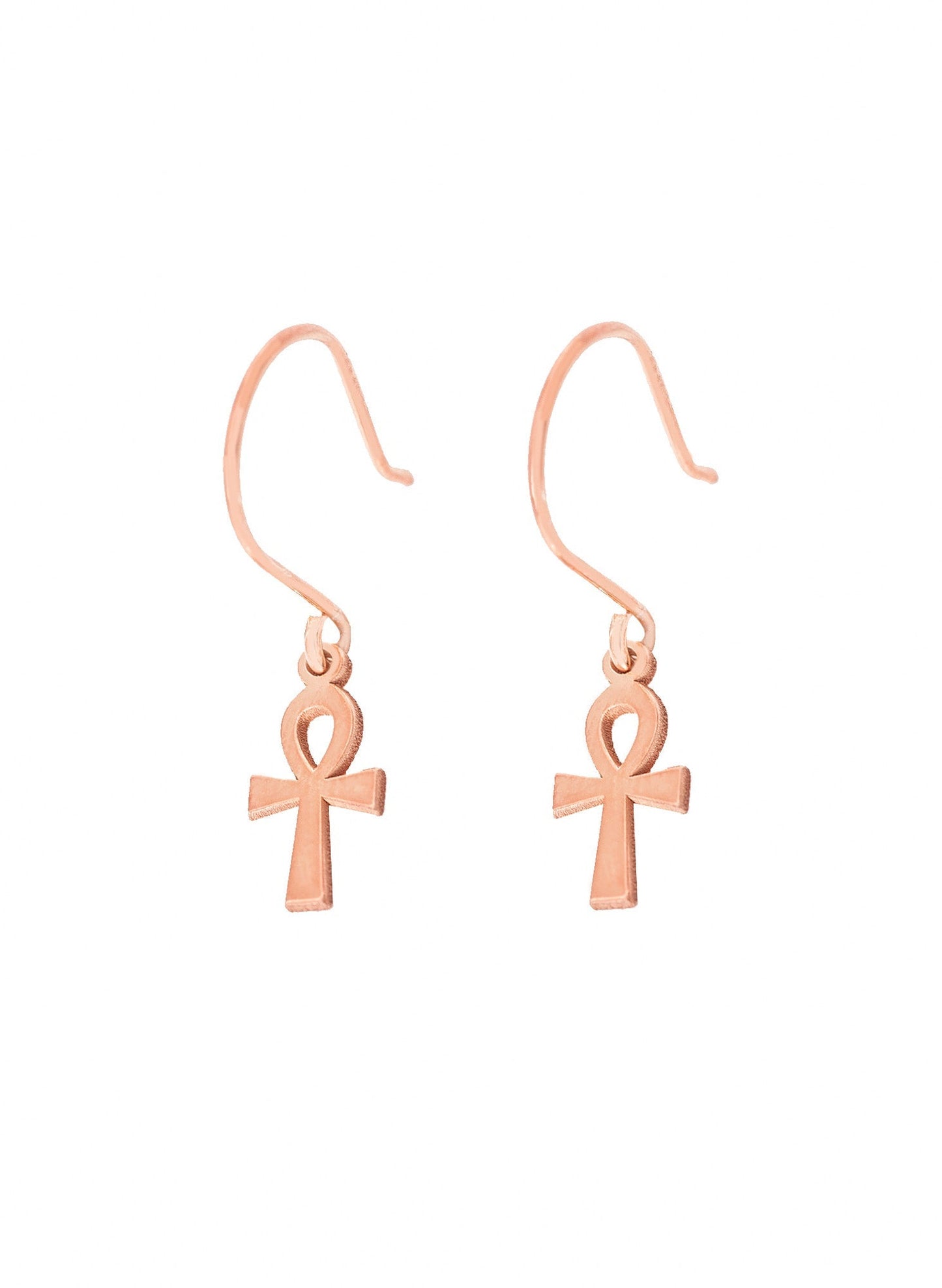 925 Sterling Silver Ankh Earrings