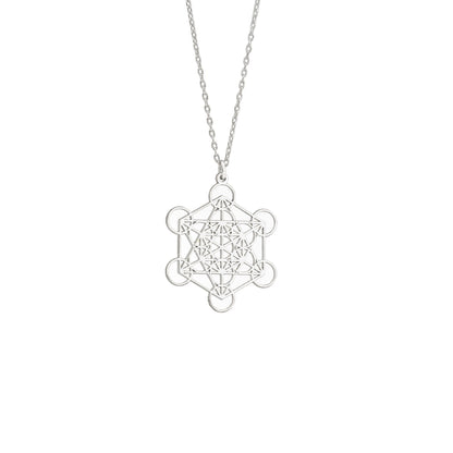925 Sterling Silver Gold Metatron Necklace