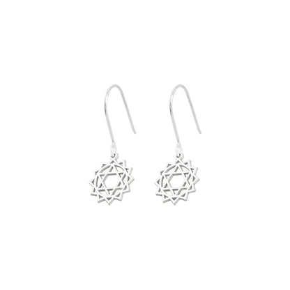 925 Sterling Silver Heart Chakra Earrings