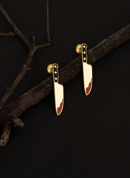 Knife Earrings - Bloody Axe Earrings - Axe Earrings - Halloween Jewelry