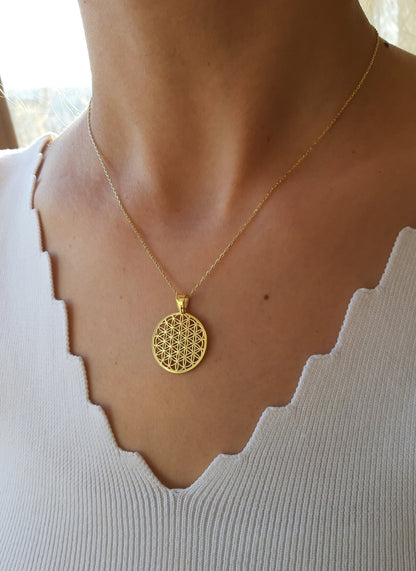 925 Sterling Silver Flower of Life Necklace