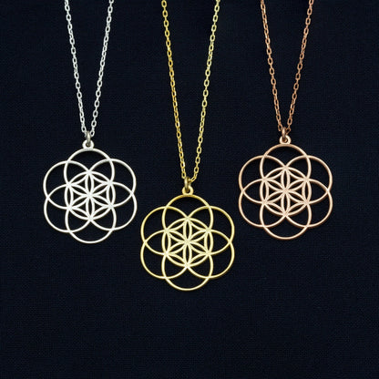 925 Sterling Silver Flower of Life Necklace