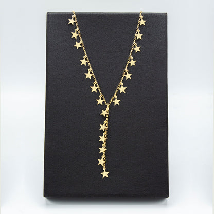 925 Sterling Silver Dangling Star Necklace