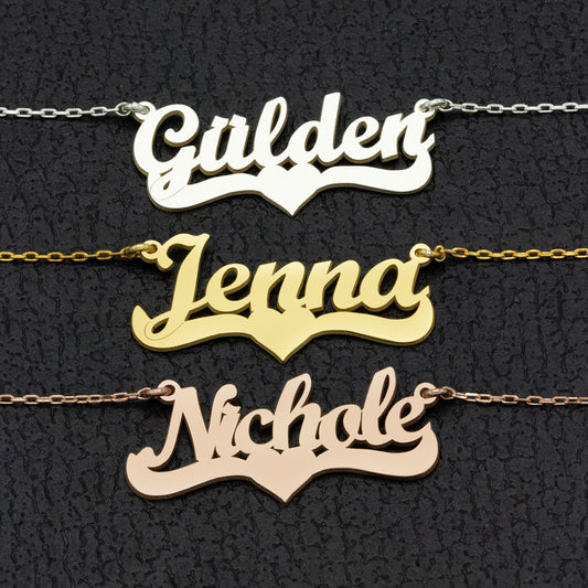 925 Sterling Silver Personalized Name Necklace with Heart