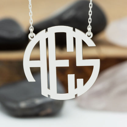 925 Sterling Silver Handmade Initial Necklace