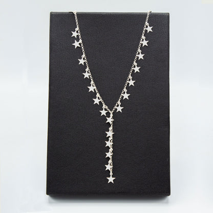925 Sterling Silver Dangling Star Necklace