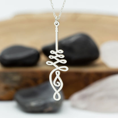 925 Sterling Silver Slim Unalome Gold Necklace