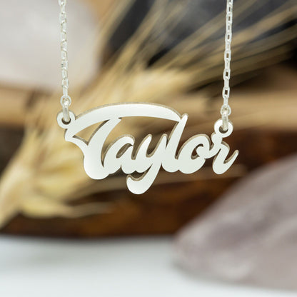 925 Sterling Silver Personalized Calligraphy Name Necklace