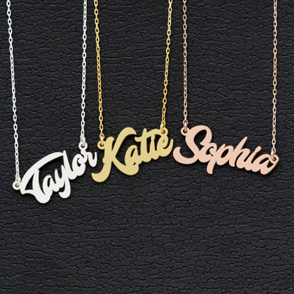 925 Sterling Silver Personalized Calligraphy Name Necklace