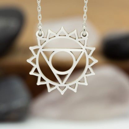 925 Sterling Silver Throat Chakra Necklace