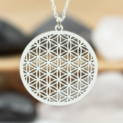 925 Sterling Silver Flower of Life Necklace