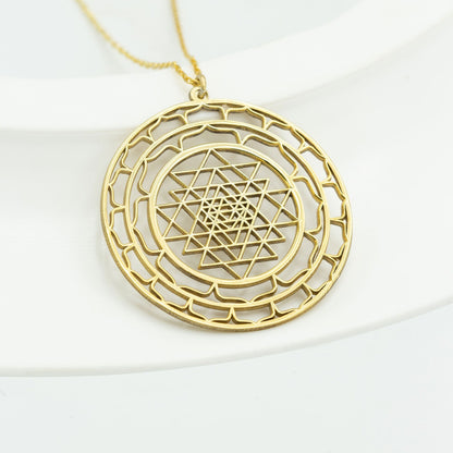 925 Sterling Silver Sacred Geometry Necklace - Sri Yantra