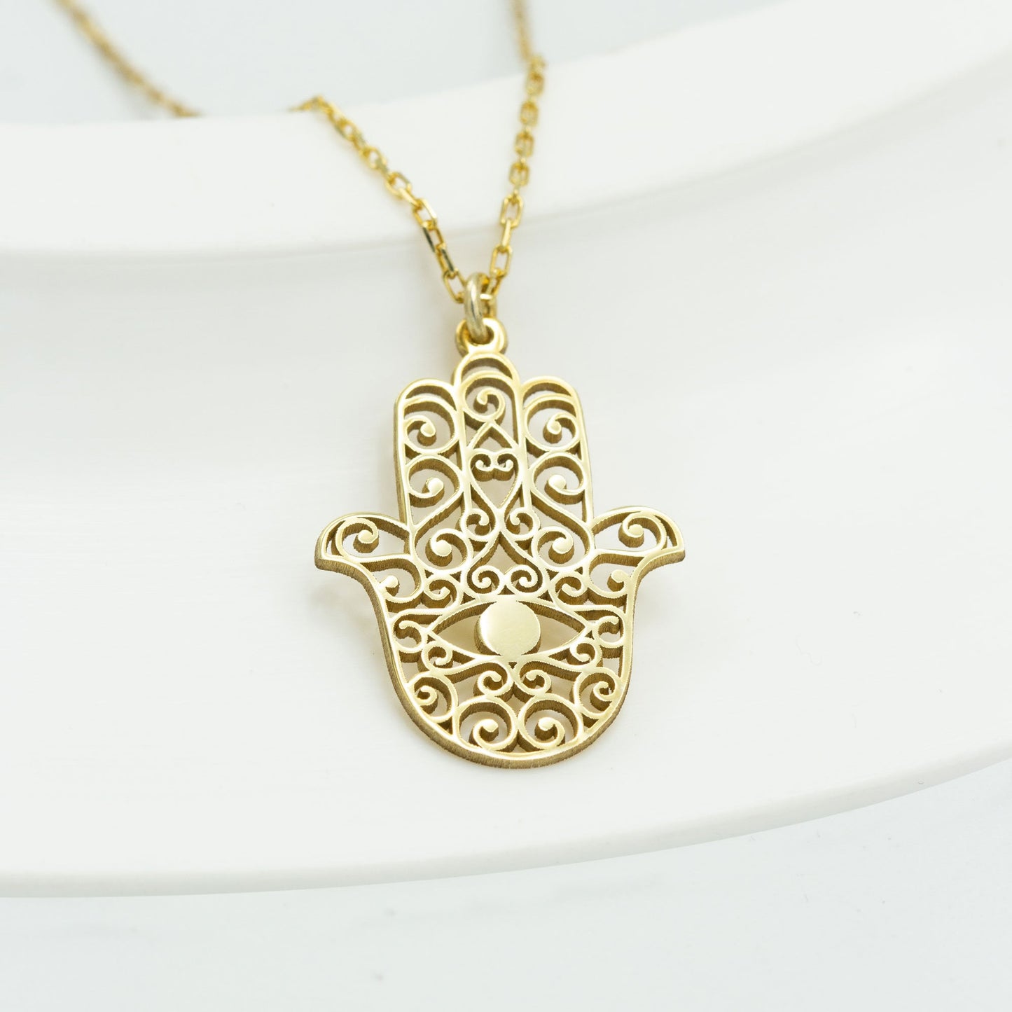 925 Sterling Silver Hand of Hamsa Necklace