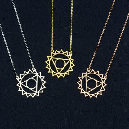 925 Sterling Silver Throat Chakra Necklace