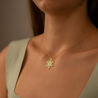 925 Sterling Silver Gold Metatron Necklace