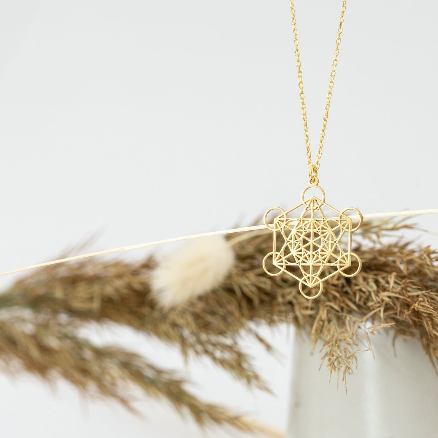 925 Sterling Silver Gold Metatron Necklace