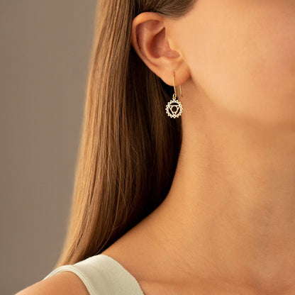 925 Sterling Silver Throat Chakra Earring