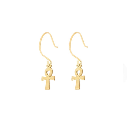 925 Sterling Silver Ankh Earrings