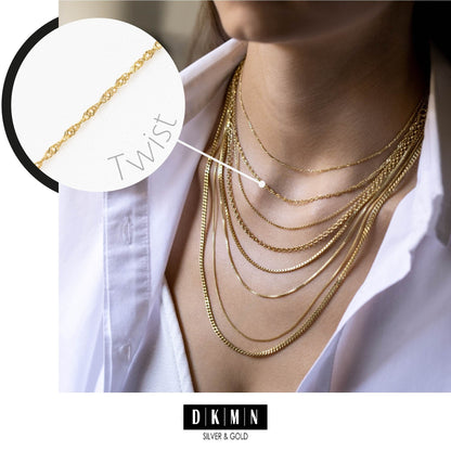 925 Sterling Silver Twist Chain Necklace
