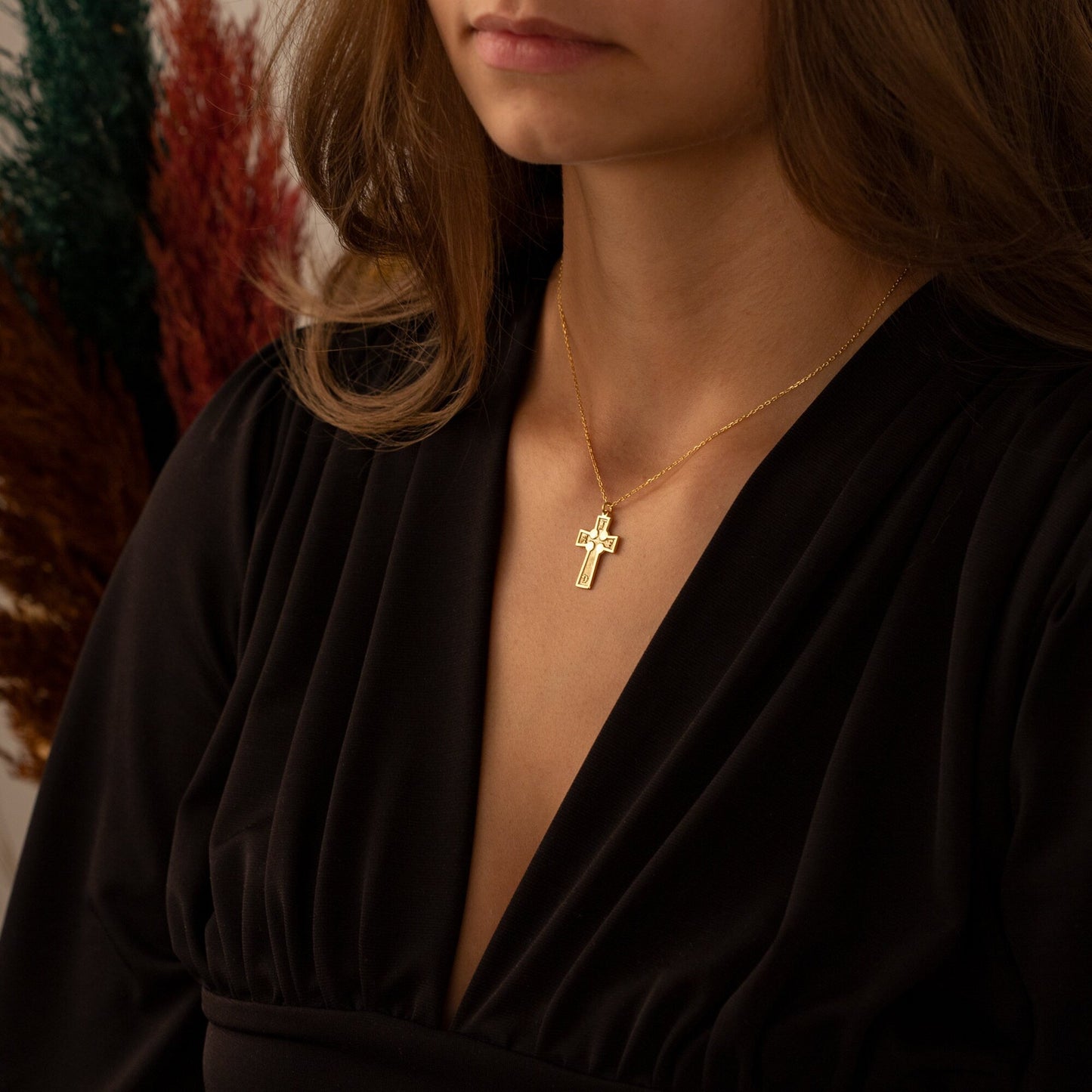 925 Sterling Silver Family Letters Cross Necklace