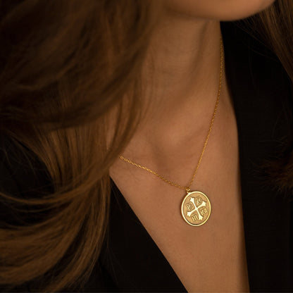 14K Solid Gold Christian Eastern Orthodox Cross Necklace - IC XC NIKA Cross Necklace