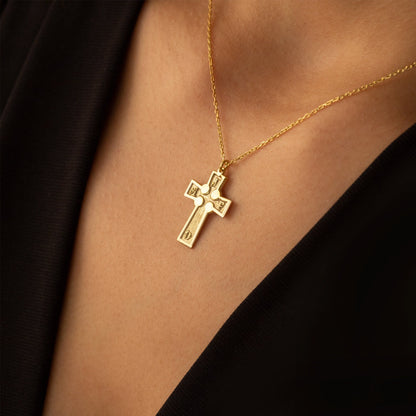 925 Sterling Silver Family Letters Cross Necklace