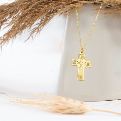 925 Sterling Silver Family Letters Cross Necklace