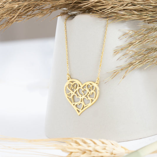 925 Sterling Silver Heart Necklace with Initials