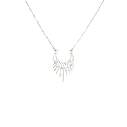 925 Sterling Silver Half Sun Necklace