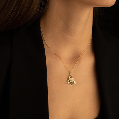 925 Sterling Silver Christmas Tree Necklace