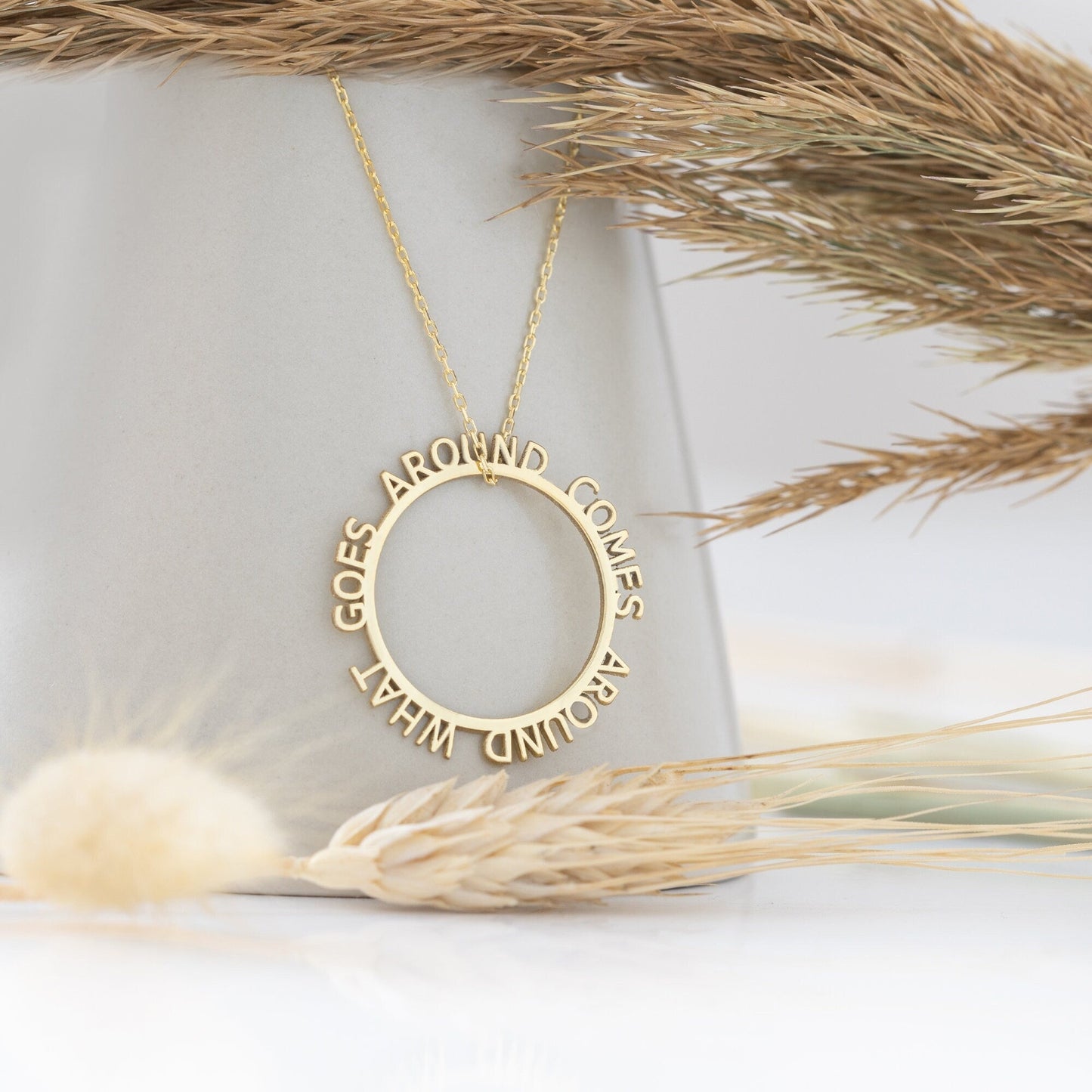 925 Sterling Silver Personalized Circle Name Necklace
