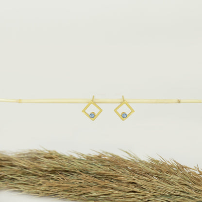 925 Sterling Silver Square Ear Jacket Birthstone Earrings