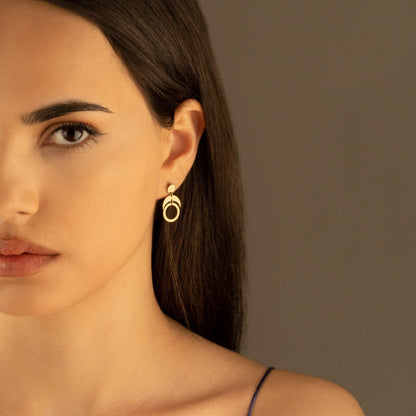 925 Sterling Silver Moon Phase Dangle Earrings