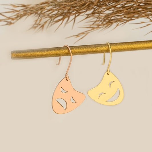 925 Sterling Silver Theater Mask Earrings
