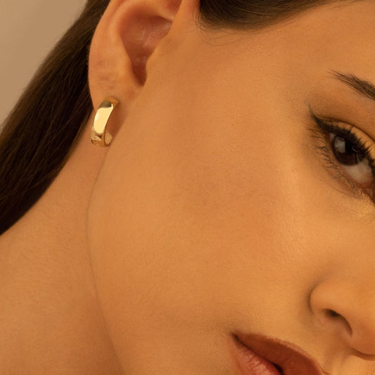 925 Sterling Silver 18mm Thick Large Hoop Huggie Earrings