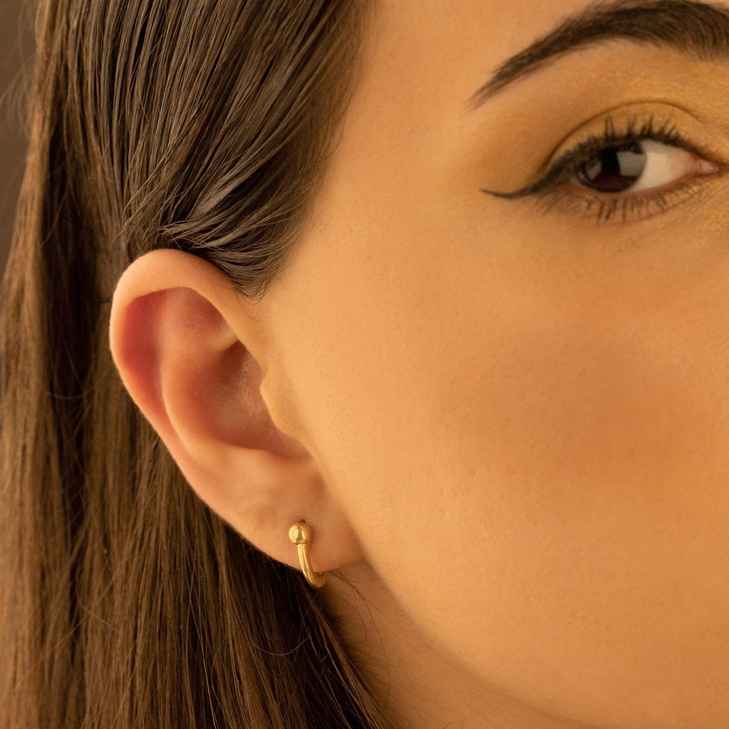 925 Sterling Silver Ball Hoop Earrings