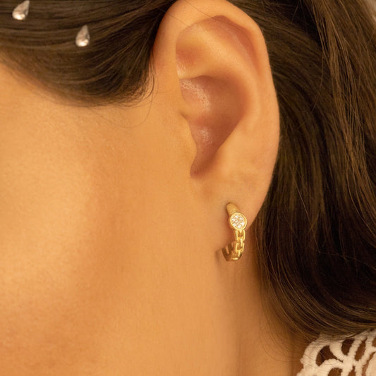 925 Sterling Silver Chain Ring Diamond Ring Earring