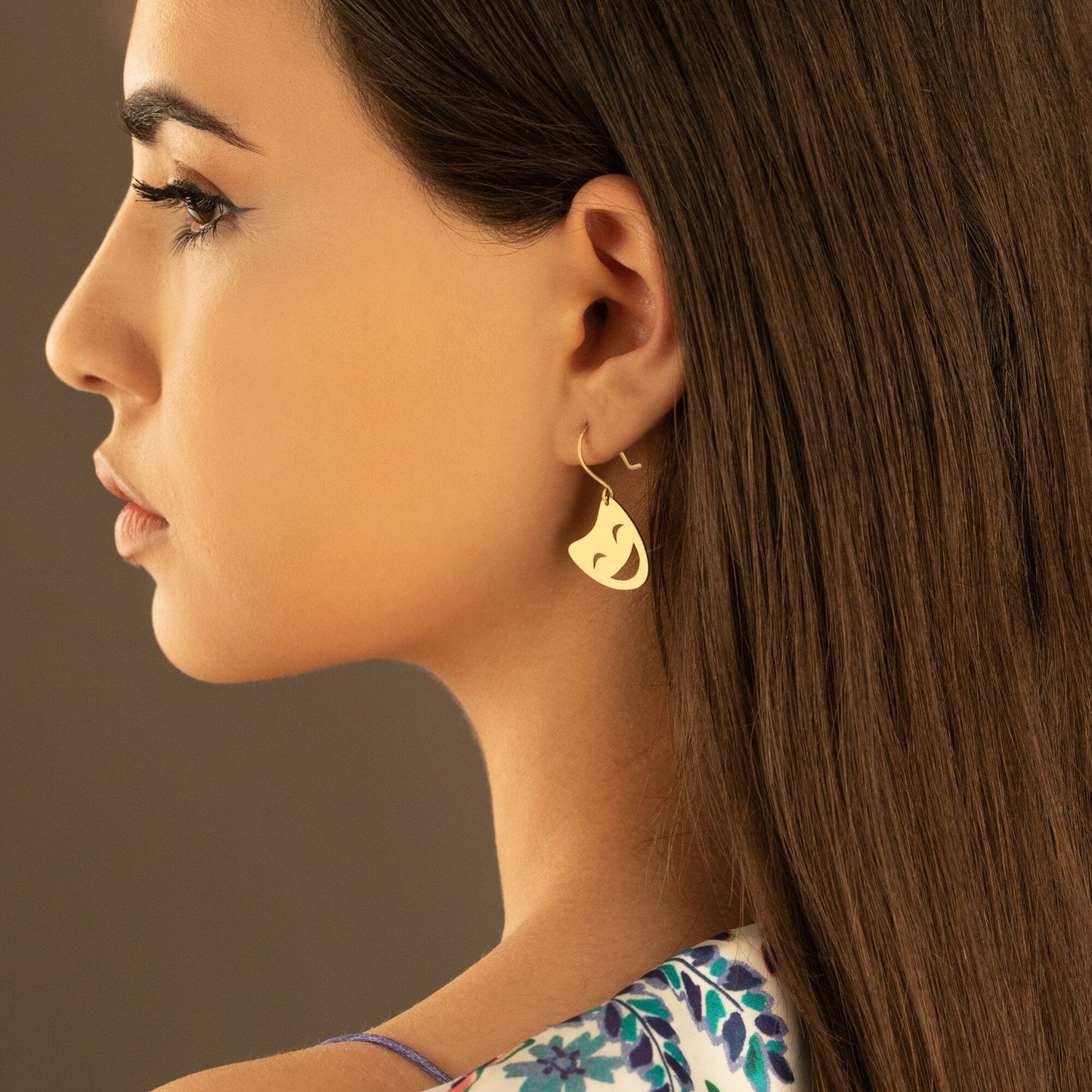 925 Sterling Silver Theater Mask Earrings