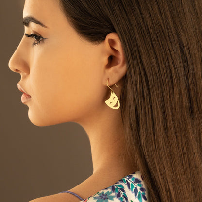 925 Sterling Silver Theater Mask Earrings