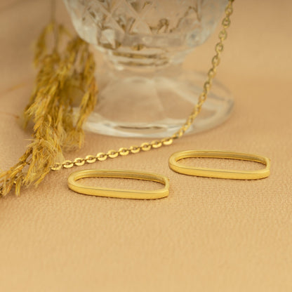 925 Sterling Silver Unique Rectangular Hoop Earrings