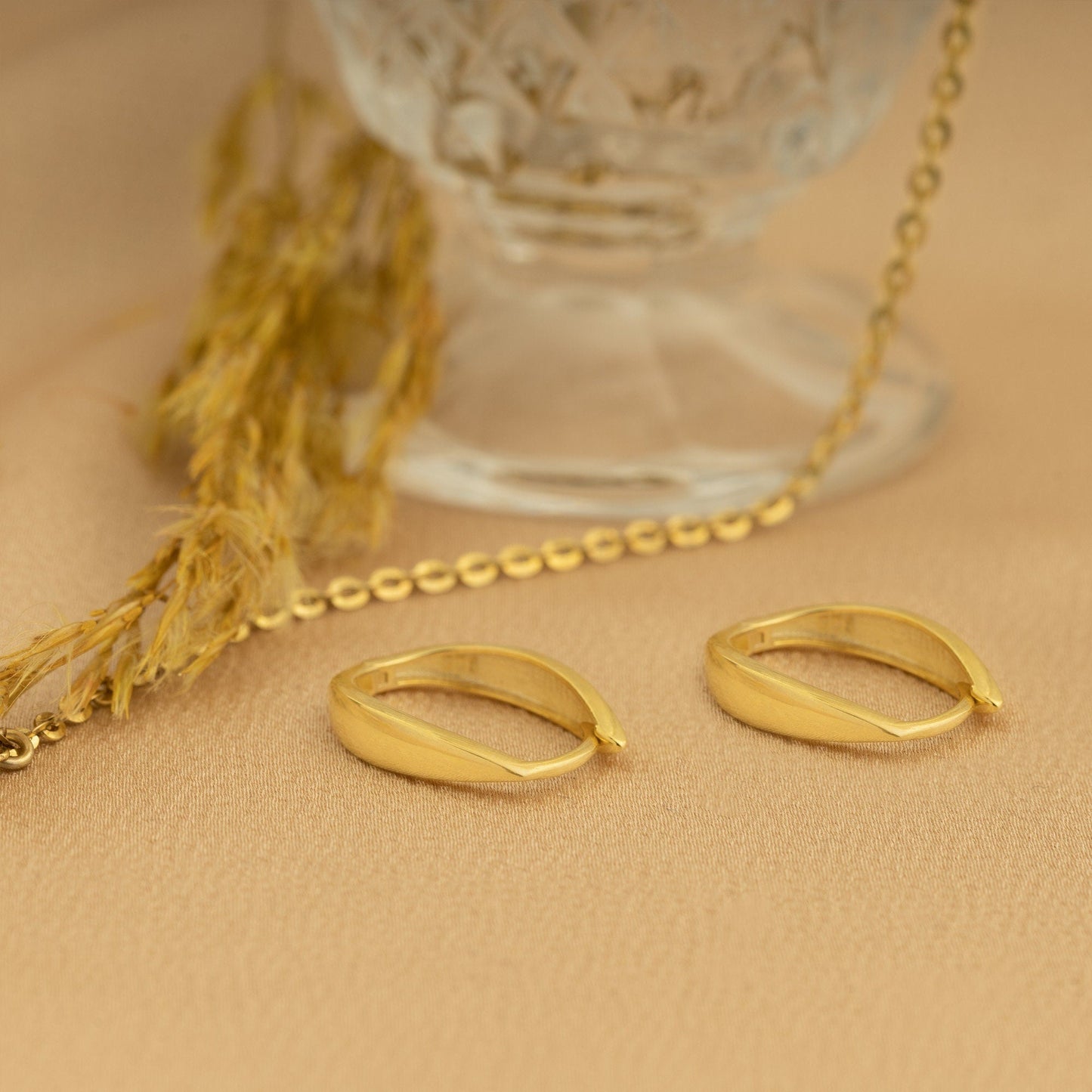 925 Sterling Silver Oval Hoop Earrings Huggie